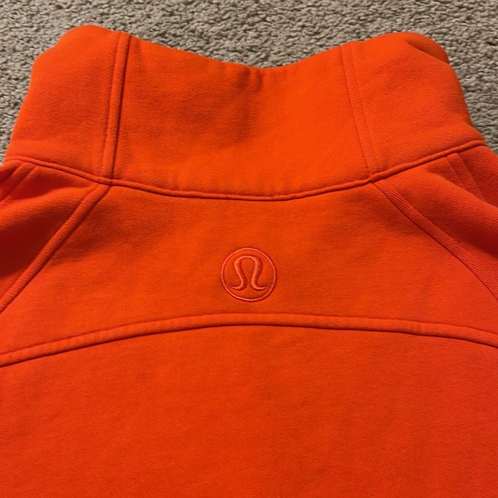 Lululemon scuba oversized funnel neck half zip Solar Orange Sz XS/S Sold Out - Picture 8 of 10